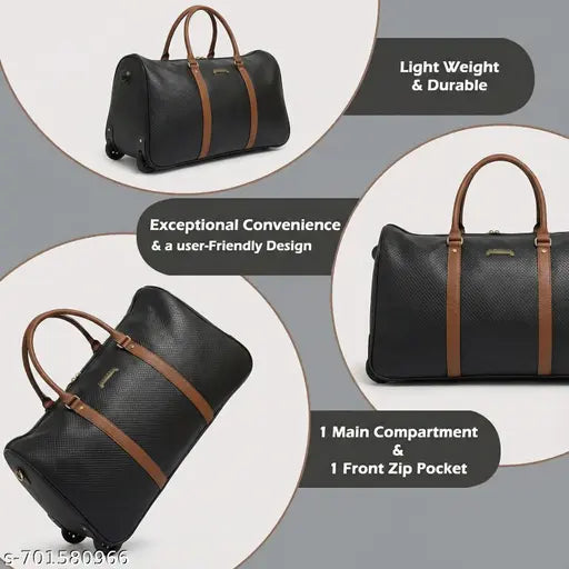 Bullfight Vegan Leather Duffel Bag | 2‑Wheel Travel Bag