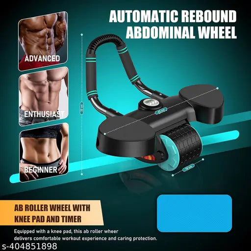Automatic Rebound Ab Roller – With Elbow Support & Knee Mat