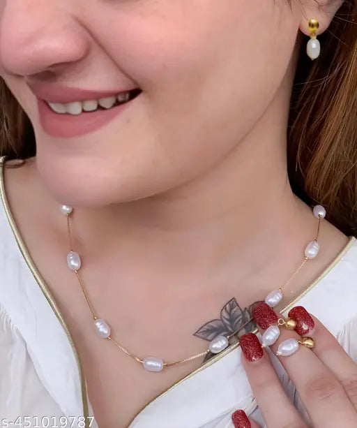 PREMIUM QUALITY Gold Plated Trendy Artificial Bead Jewellery Set