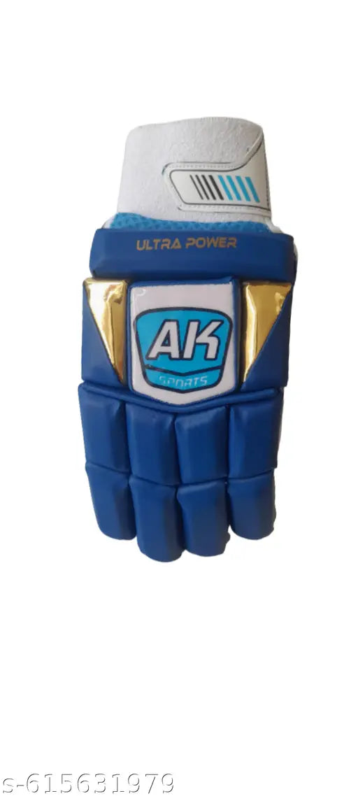 Premium ULTRA POWER Cricket Batting Gloves – Gold/Blue (Right Hand, Adult)