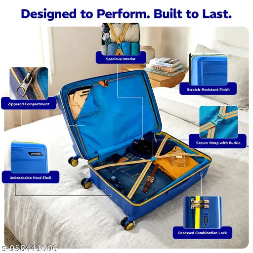 Provogue Hard‑Sided Trolley Bag Set of 2 – Expandable, TSA Lock