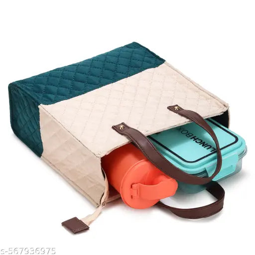 Casual Fabric Lunch Bag | Textured Shoulder Tote