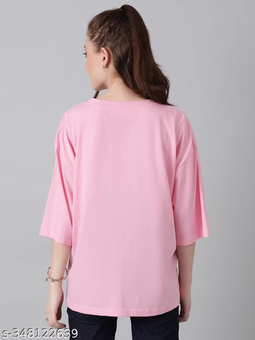 Women’s Oversized Printed Cotton Blend T‑Shirt