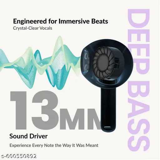 Hammer Ultra Pods Earbuds with 13MM Drivers, 40H Playtime