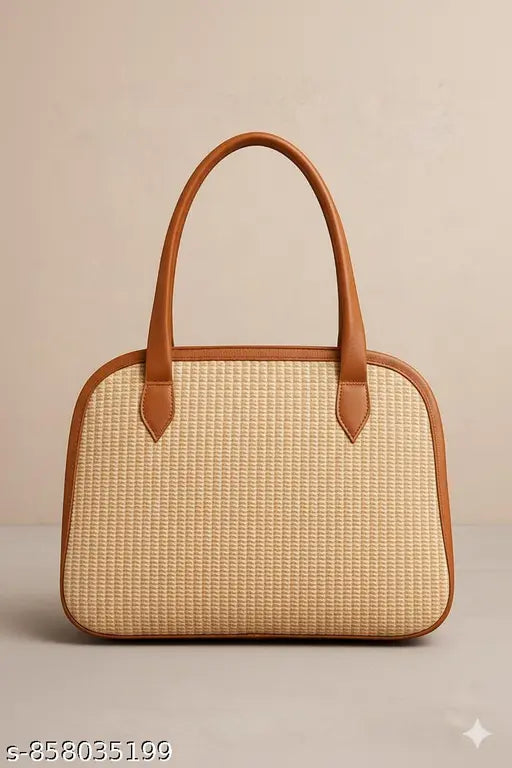 Casual Jute Woven Tote Bag | Boho Shoulder Handbag