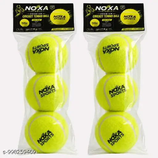 Premium Cricket Tennis Practice Balls – Pack of 6 (Green, Rubber, 7cm)