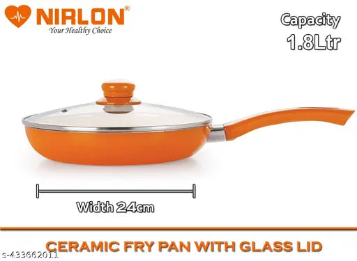 Nirlon Ceramic Cooking Fry Pan 24 cm