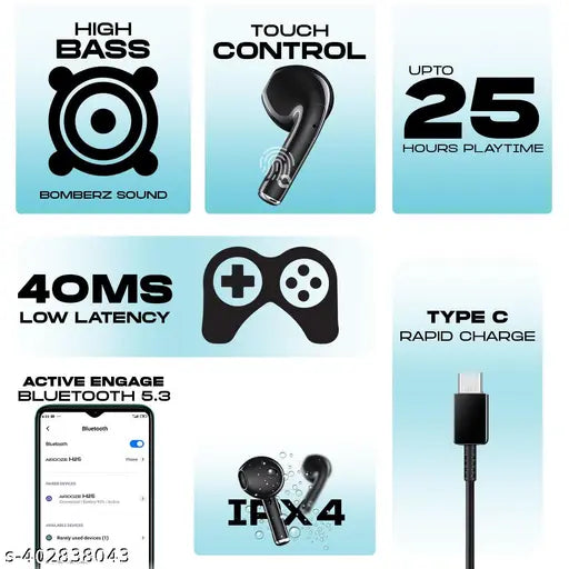 Hoppup H25 TWS Earbuds | 25H Playtime