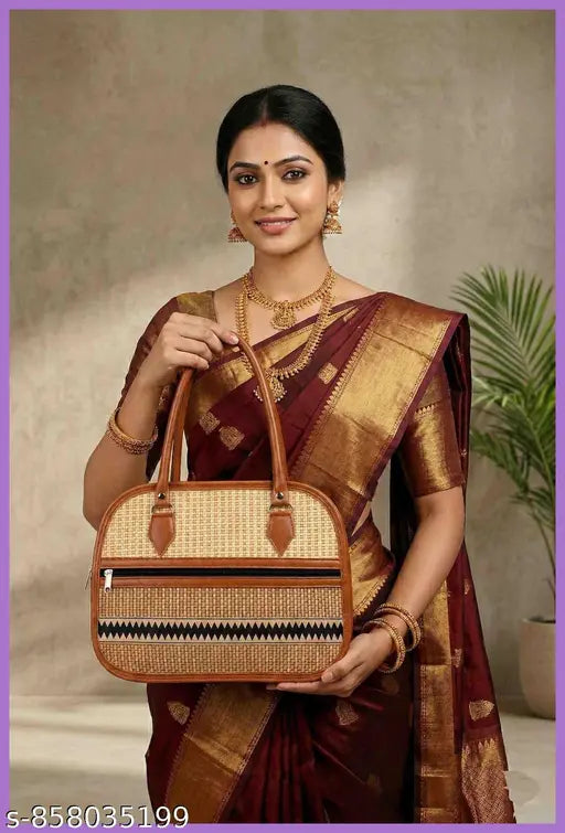 Casual Jute Woven Tote Bag | Boho Shoulder Handbag