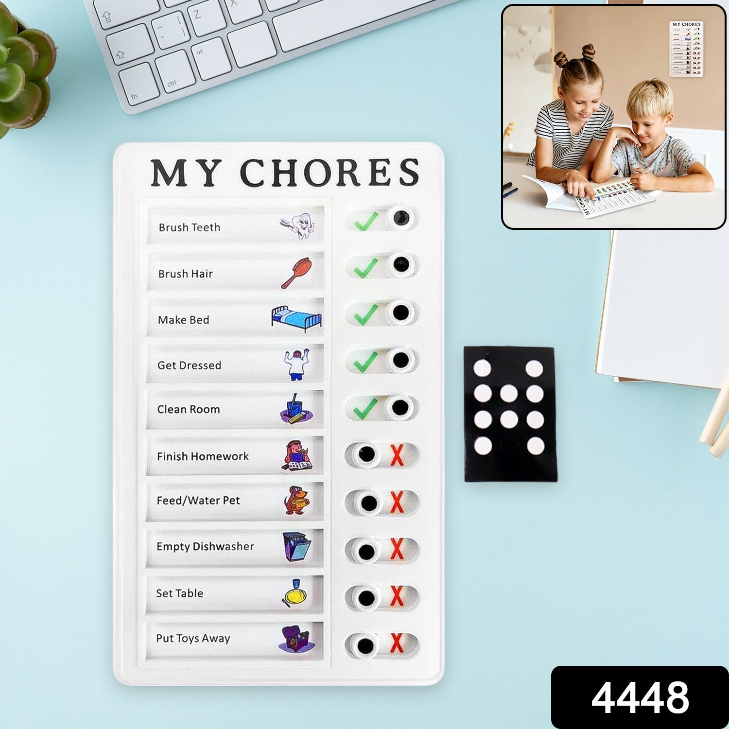 Portable My Chores Home Note Board Management Planning Memo Boards Reminding Time. (Size :- 20x12Cm)