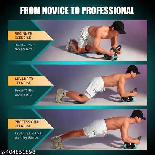 Automatic Rebound Ab Roller – With Elbow Support & Knee Mat