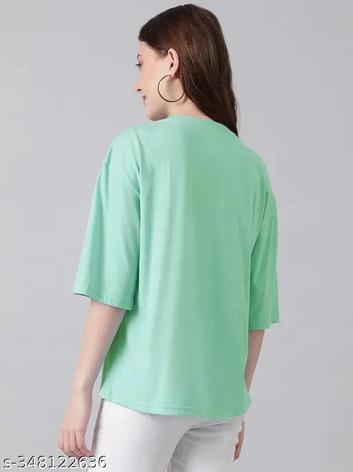 Women’s Oversized Printed Cotton Blend T‑Shirt