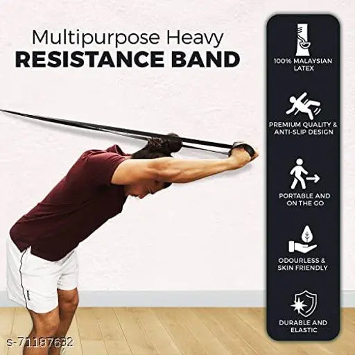 Fitness Resistance Band – 42‑inch Loop with Door Anchor