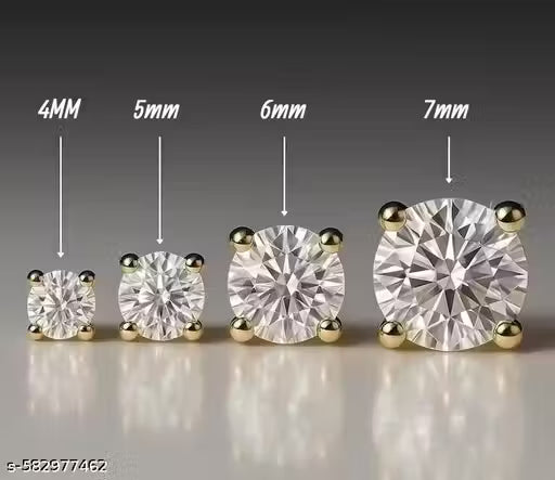 925 Sterling Silver Heart Solitaire Stud Earrings | Gold Plated Zircon 6MM