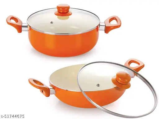 Nirlon Essential Pot & Pan Nonstick Ceramic Cookware Set