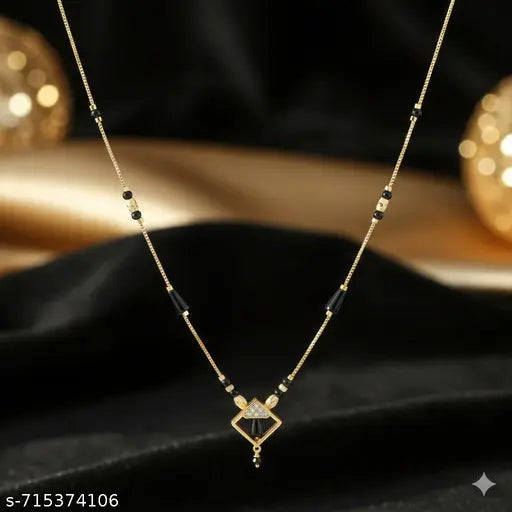 Premium Shimmering Gold Plated Mangalsutra | Maharashtrian Vati Style