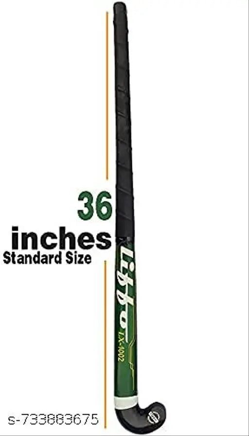 Premium Wooden Hockey Stick – (36 Inch, Green, With Cover)