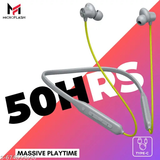 Microflash Bluetooth Neckband | 50H Playtime | Deep Bass