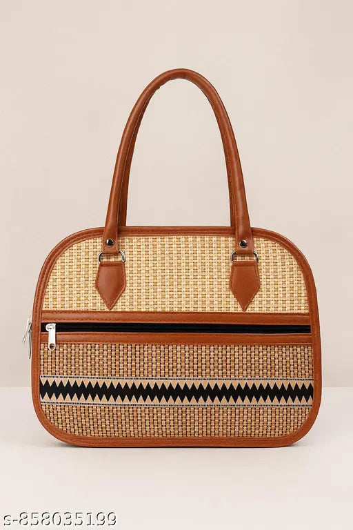Casual Jute Woven Tote Bag | Boho Shoulder Handbag