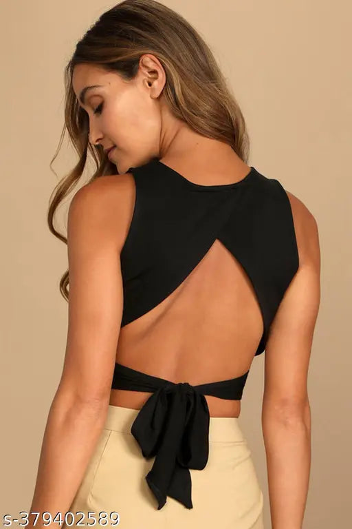 Women’s Solid Sleeveless Lycra Tank Top