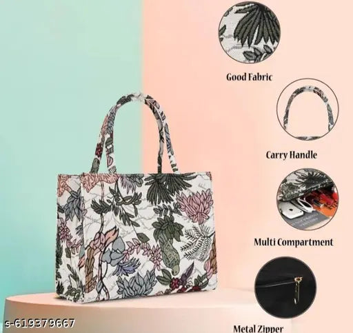 Women’s Large Canvas Tote Bag | Printed Eco‑Friendly Handbag