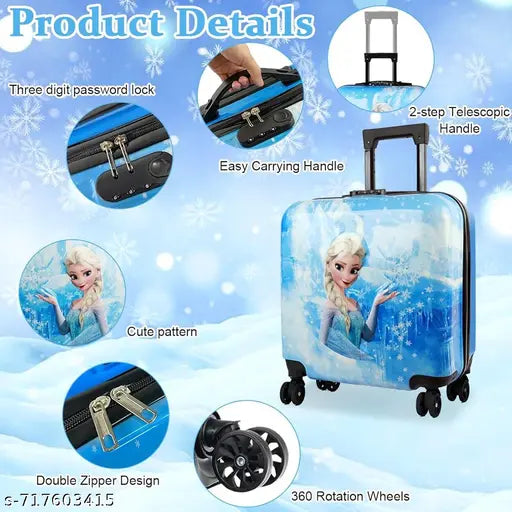 Cute Cartoon Elsa Kids Carry‑On Luggage | 20” ABS Hard Shell