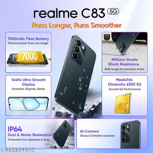 realme C83 5G Smartphone | 4GB RAM 128GB Storage