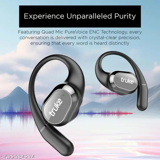 Truke True Wireless Earbuds – 60Hr Playtime, 4‑Mic ENC, Waterproof