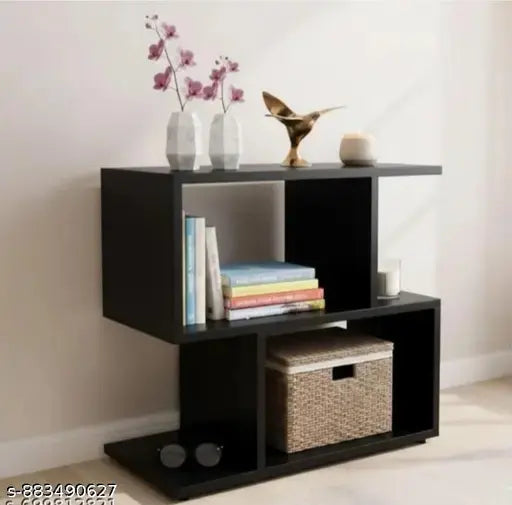 DIY Bedside Table with Shelves in Black Finish