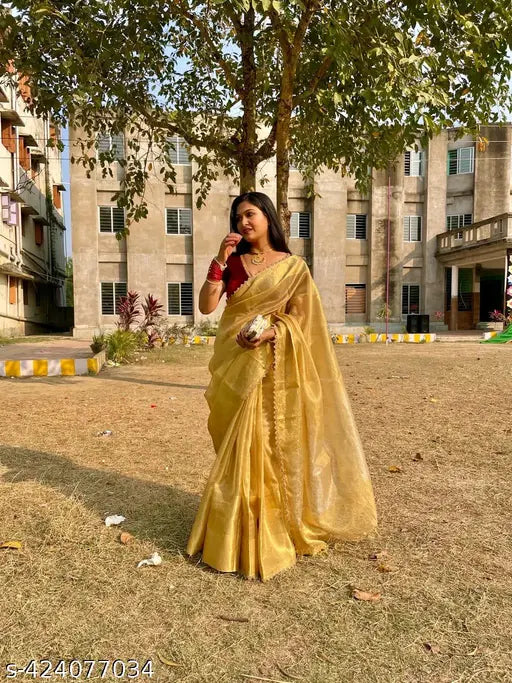 Kanchi Zari Saree with Lace Border