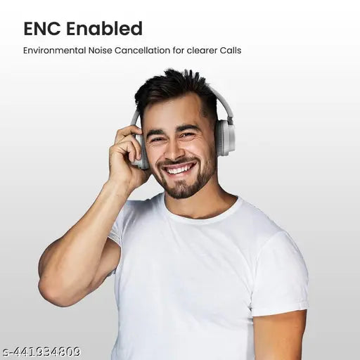 Over‑Ear Bluetooth Headphones with 40H Playtime & Type‑C Charging – White