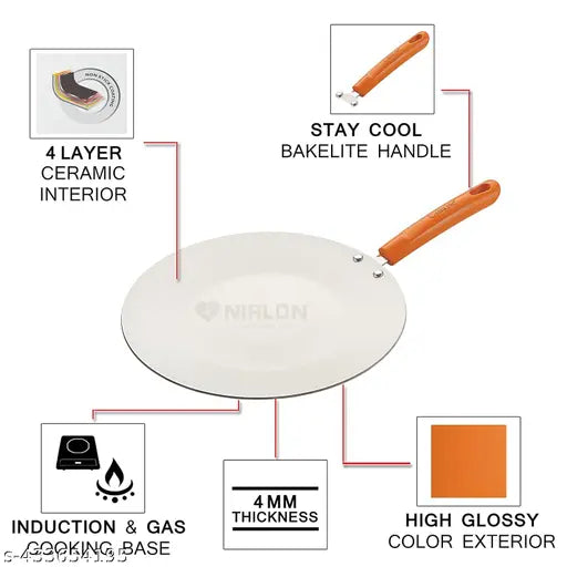 Nirlon Ceramic Non Stick Roti Concave Tawa 26 cm