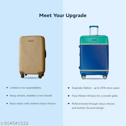 Provogue Hard‑Sided Trolley Bag Set of 3 – Expandable, TSA Lock