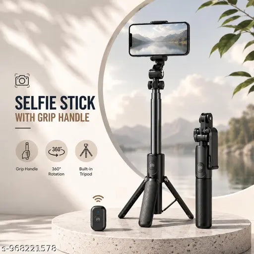 Creator Kit Phone Stand with Influencer Light & Phone Gimbal Stabilizer – Black