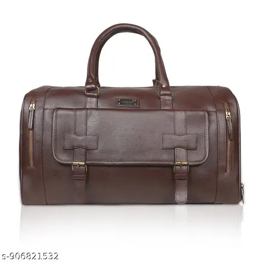 Luxurious Faux Leather Duffel Bag | Large Foldable Travel Bag