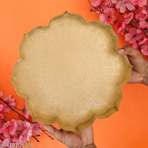 Onam Special Gold Iron Uruli Bowl | 9‑Inch Traditional Décor for Flowers & Tealights