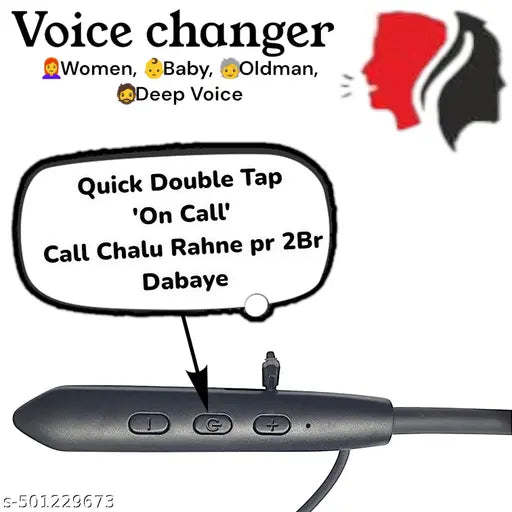 Voice Changer Bluetooth Neckband | 125H + 125H Playtime