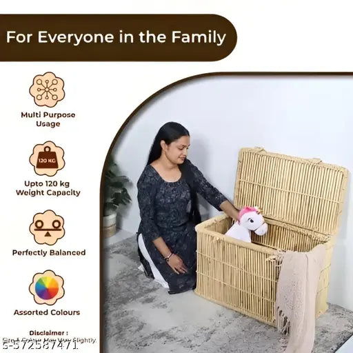 Bamboo Laundry Basket | Handmade Eco‑Friendly Storage Box