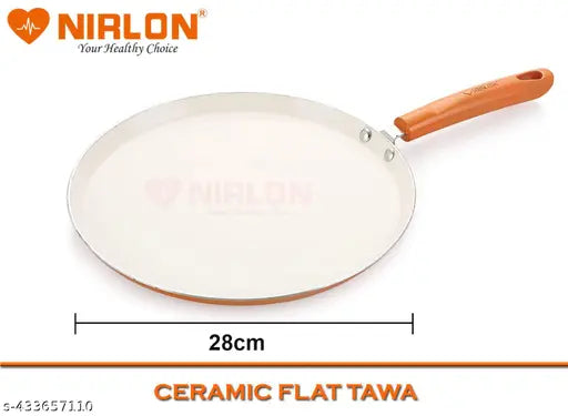 Nirlon Ceramic Induction Base Flat Dosa Tawa 28 cm