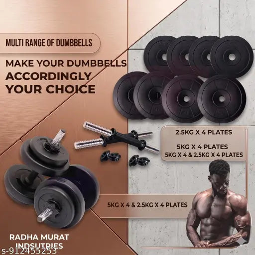 Home Gym Combo Premium Dumbbell Kit (50kgs) – Complete Set with Rods & Accessories