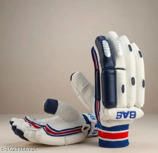 Premium Cricket Batting Gloves – BAS Player Edition (White & Blue)