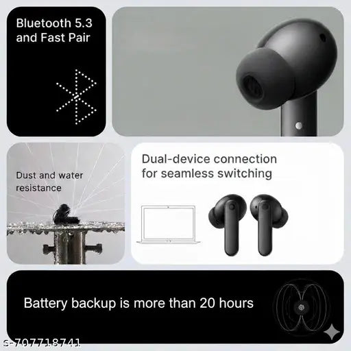 Wireless TWS Bluetooth Earbuds |  20+ Hours Playtime