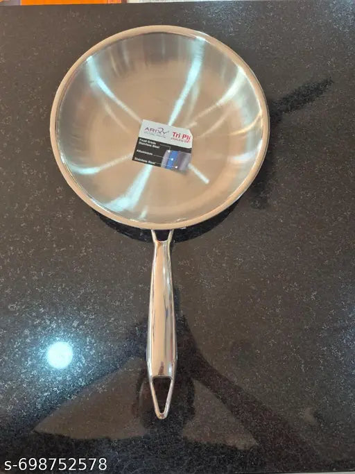 Tri Ply Stainless Steel Fry Pan 24 cm | Induction & Gas Stove Compatible