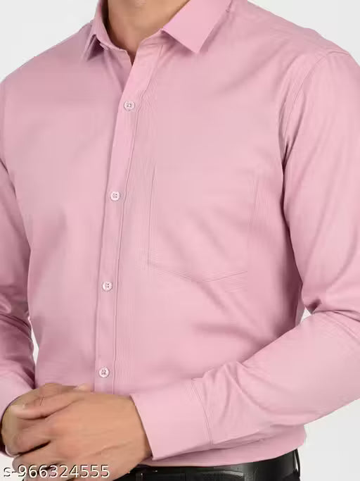 Men’s Slim Fit Solid Cotton Casual Shirt