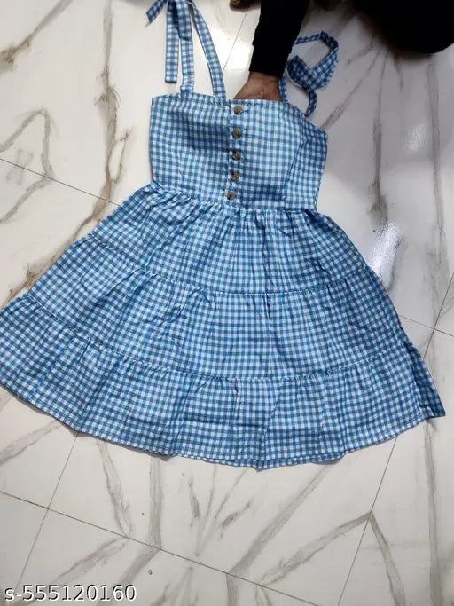 Women’s Blue & White Striped Cotton Maxi Dress – Sleeveless, Flared Hem